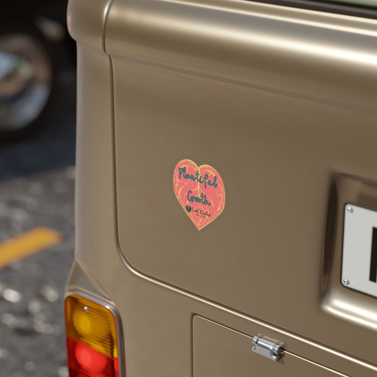 Plantiful Growth – Coral Edition Die-Cut Outdoor Sticker – Heart Design for Nature Lovers - Stick This Sticker Co LLC