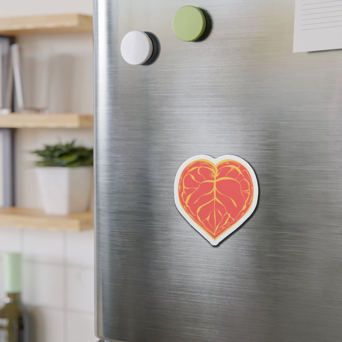 Sunbeam Heartleaf Die-Cut Magnet – Colorful Nature-Inspired Decor - Stick This Sticker Co LLC