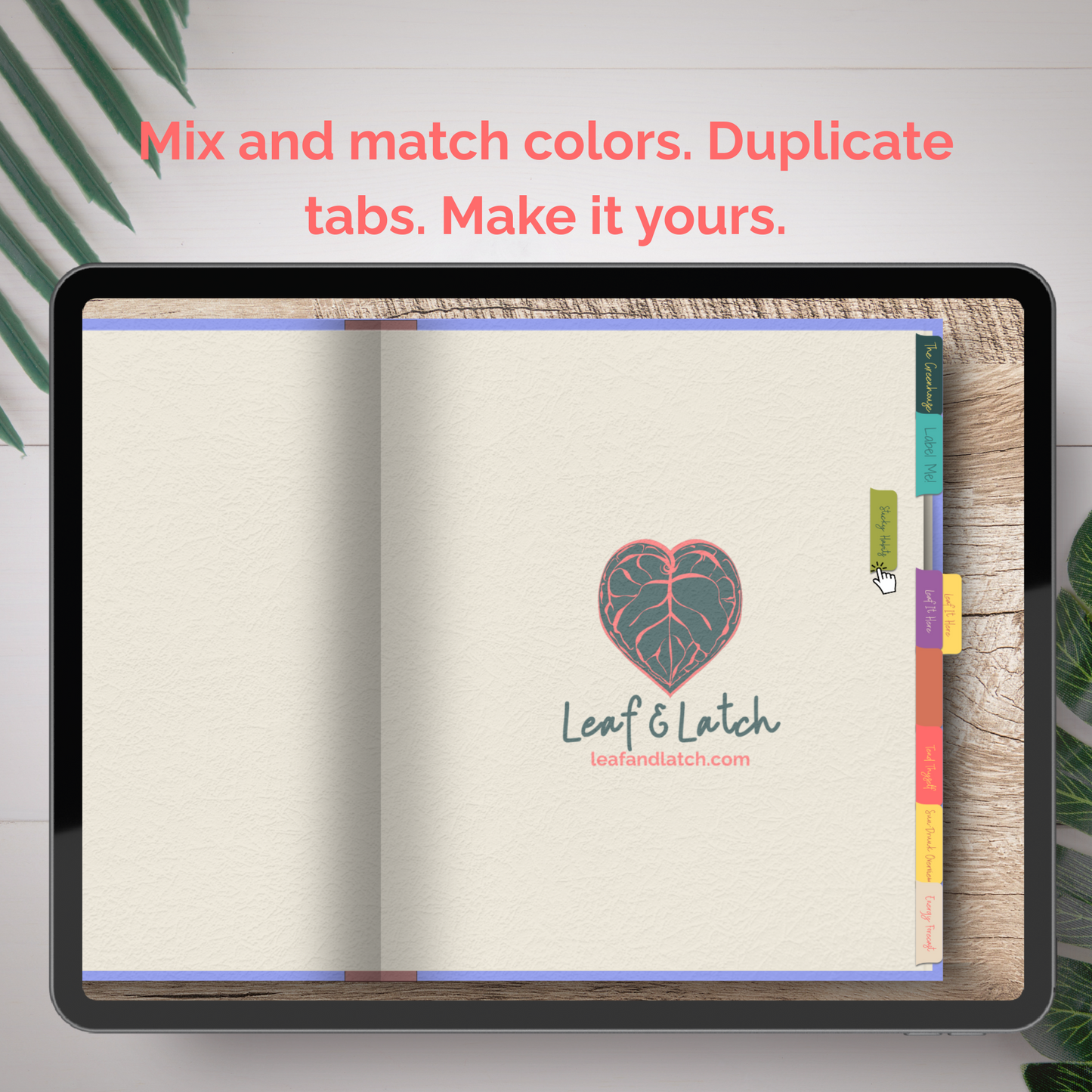 Tend & Tab Digital Planner Tabs – 152 PNG Stickers | 8 Botanical Color Sets | Compatible with GoodNotes, Notability, Zinnia - Stick This Sticker Co LLC
