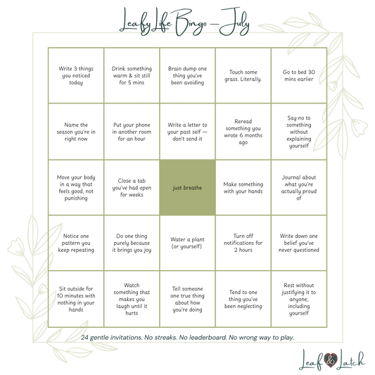 Leafy Life Bingo — July 2026