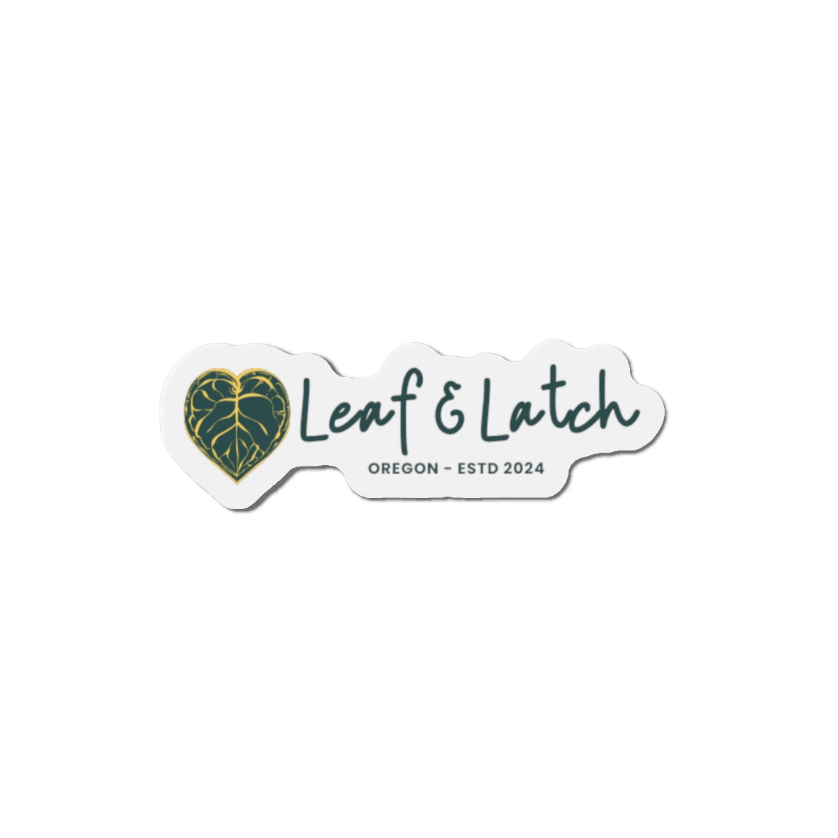 Leaf & Latch Brand Crest Die-Cut Magnet - Oregon ESTD 2024 - Stick This Sticker Co LLC