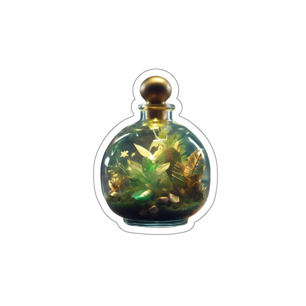 Potion Bottle Terrarium Die-Cut Stickers - Nature-Inspired Decor for Laptops & Journals - Stick This Sticker Co LLC