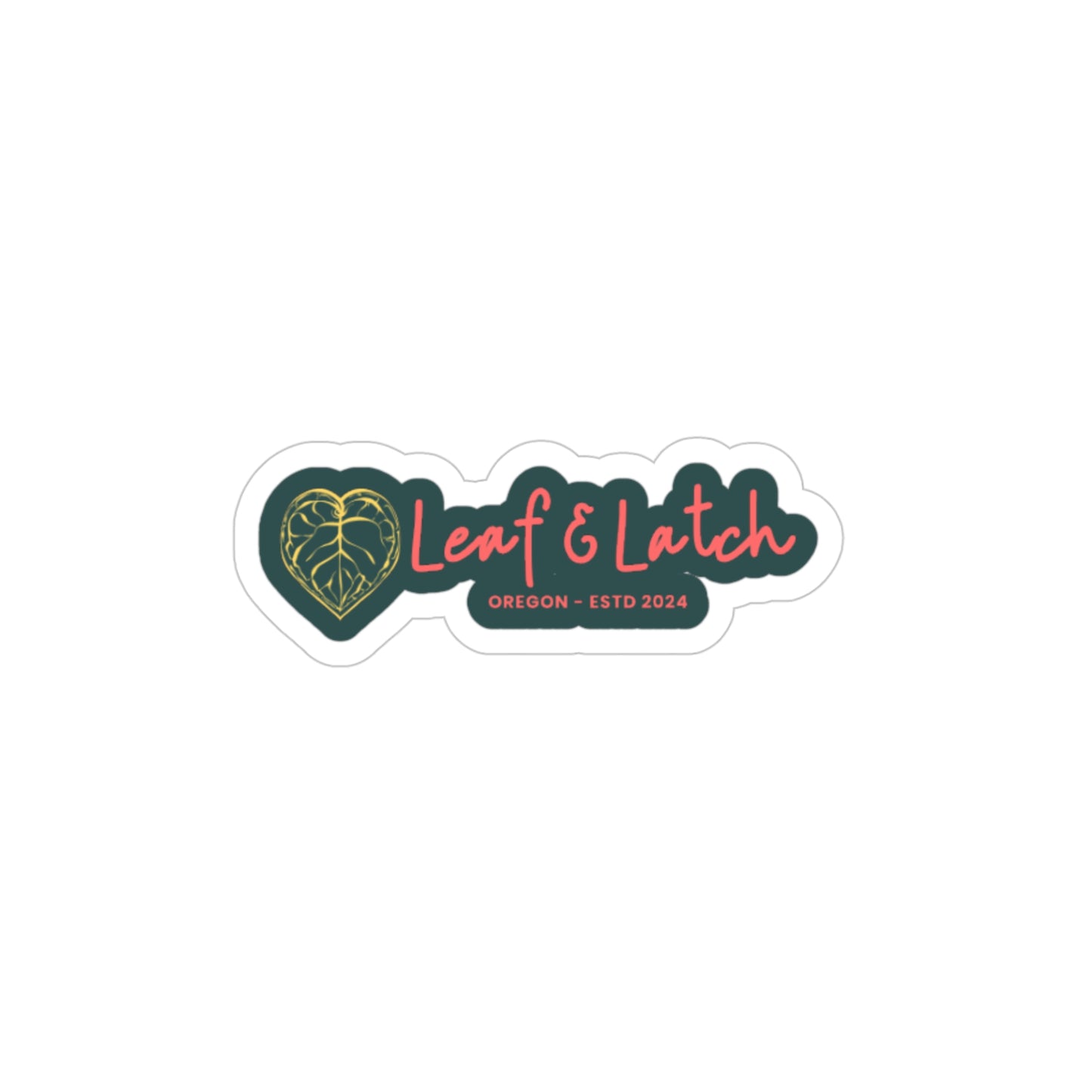 Leaf & Latch Core Mark Die-Cut Transparent Outdoor Sticker - Leaf & Latch Design for Nature Lovers - Stick This Sticker Co LLC