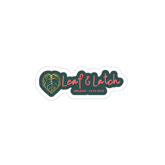 Leaf & Latch Core Mark Die-Cut Transparent Outdoor Sticker - Leaf & Latch Design for Nature Lovers - Stick This Sticker Co LLC