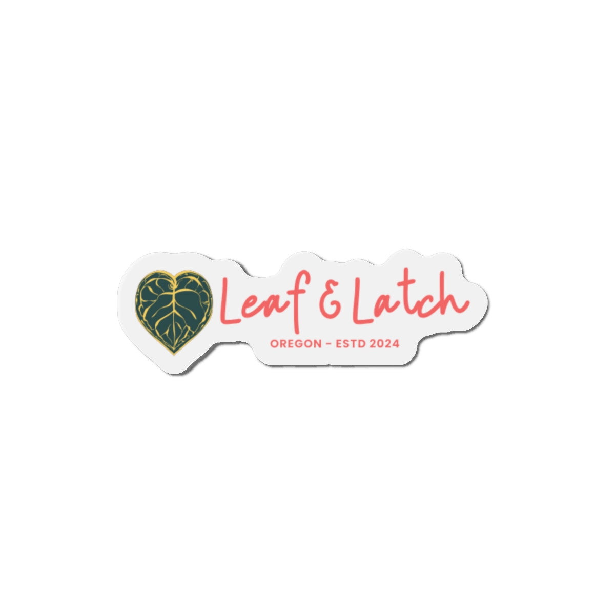 Leaf & Latch Luxe Edition Die-Cut Magnets | Heart-Shaped Oregon Decor | Perfect for Home & Gifts - Stick This Sticker Co LLC