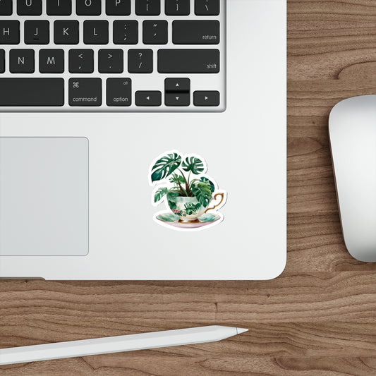 Monstera in a Teacup Die-Cut Stickers | Perfect for Home Decor & Gifting - Stick This Sticker Co LLC