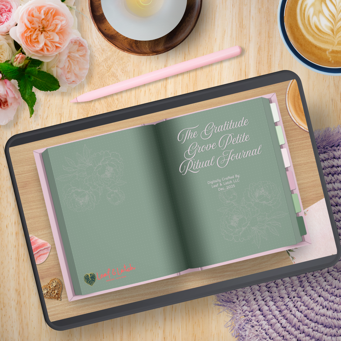 Gratitude Grove Petite Ritual Digital Journal | Hyperlinked Digital Gratitude Journal
