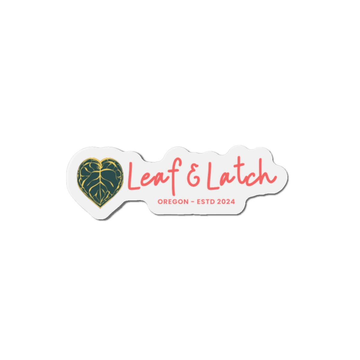 Leaf & Latch Luxe Edition Die-Cut Magnets | Heart-Shaped Oregon Decor | Perfect for Home & Gifts - Stick This Sticker Co LLC