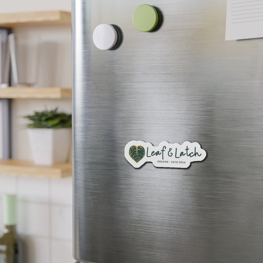 Leaf & Latch Brand Crest Die-Cut Magnet - Oregon ESTD 2024 - Stick This Sticker Co LLC