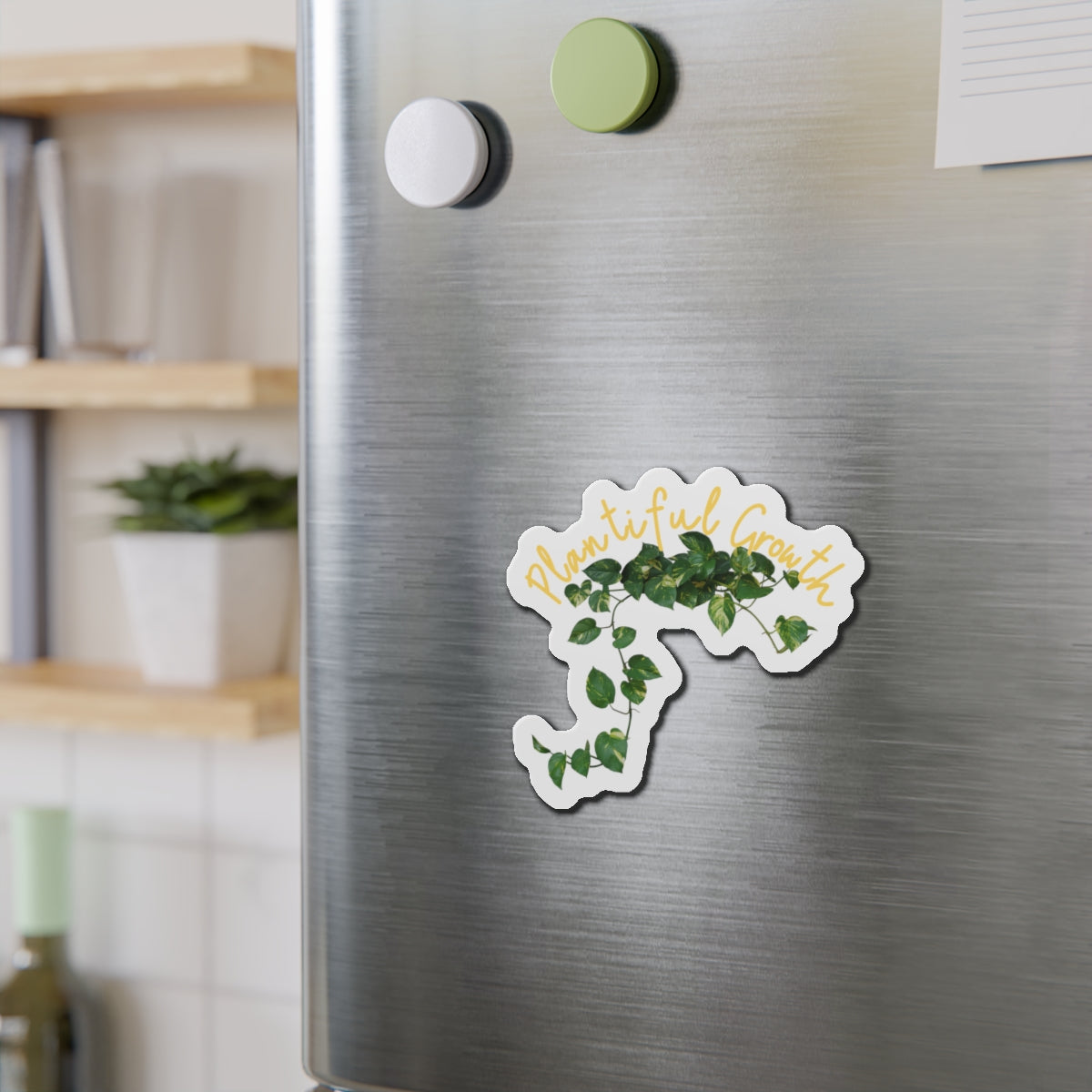 Plantiful Growth – Pothos Edition Die-Cut Magnets - Inspirational Home Decor for Plant Lovers - Stick This Sticker Co LLC