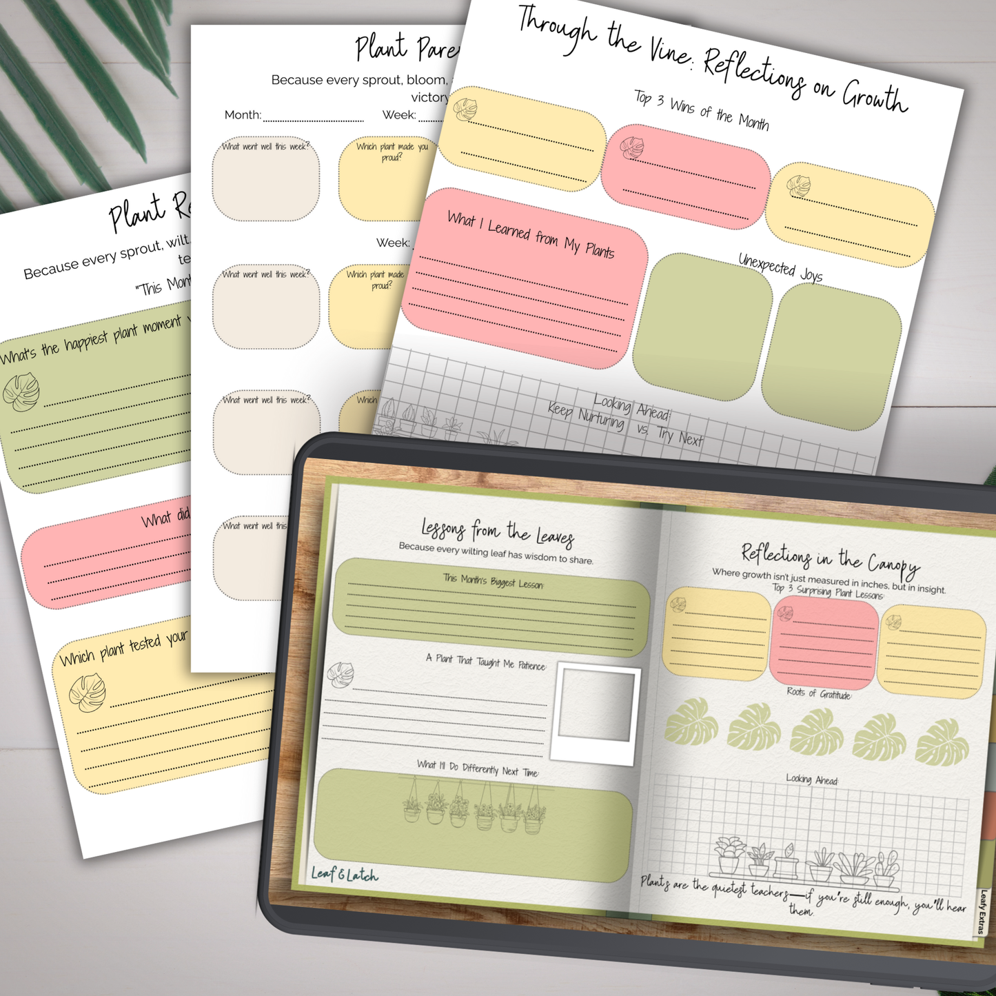Plug & Plan: Plant Parent 101 – Volume 1 | Digital Planner Inserts (19 Layouts) + Printable Journal (44 Pages)