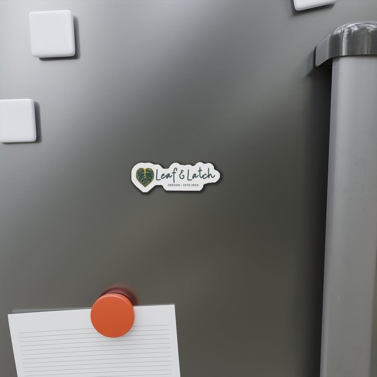 Leaf & Latch Brand Crest Die-Cut Magnet - Oregon ESTD 2024 - Stick This Sticker Co LLC