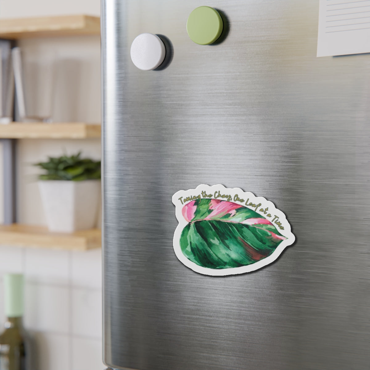 Taming the Chaos – Leaf Lounge Edition Die-Cut Magnet - Stick This Sticker Co LLC