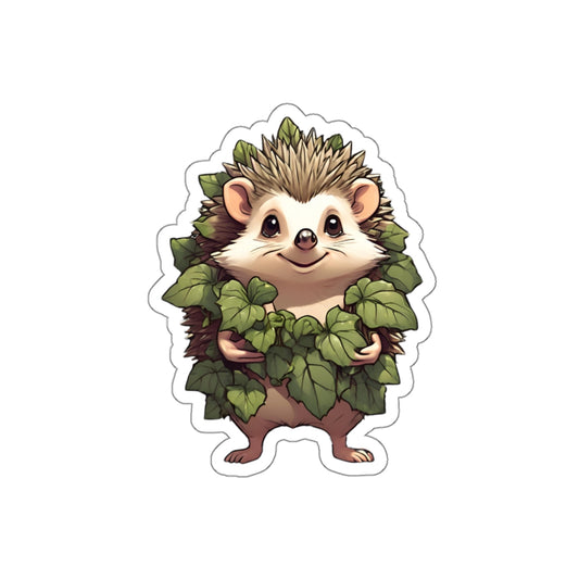 Leafy Hedgehog Die-Cut Stickers - Perfect for Nature Lovers and Gift Giving - Stick This Sticker Co LLC