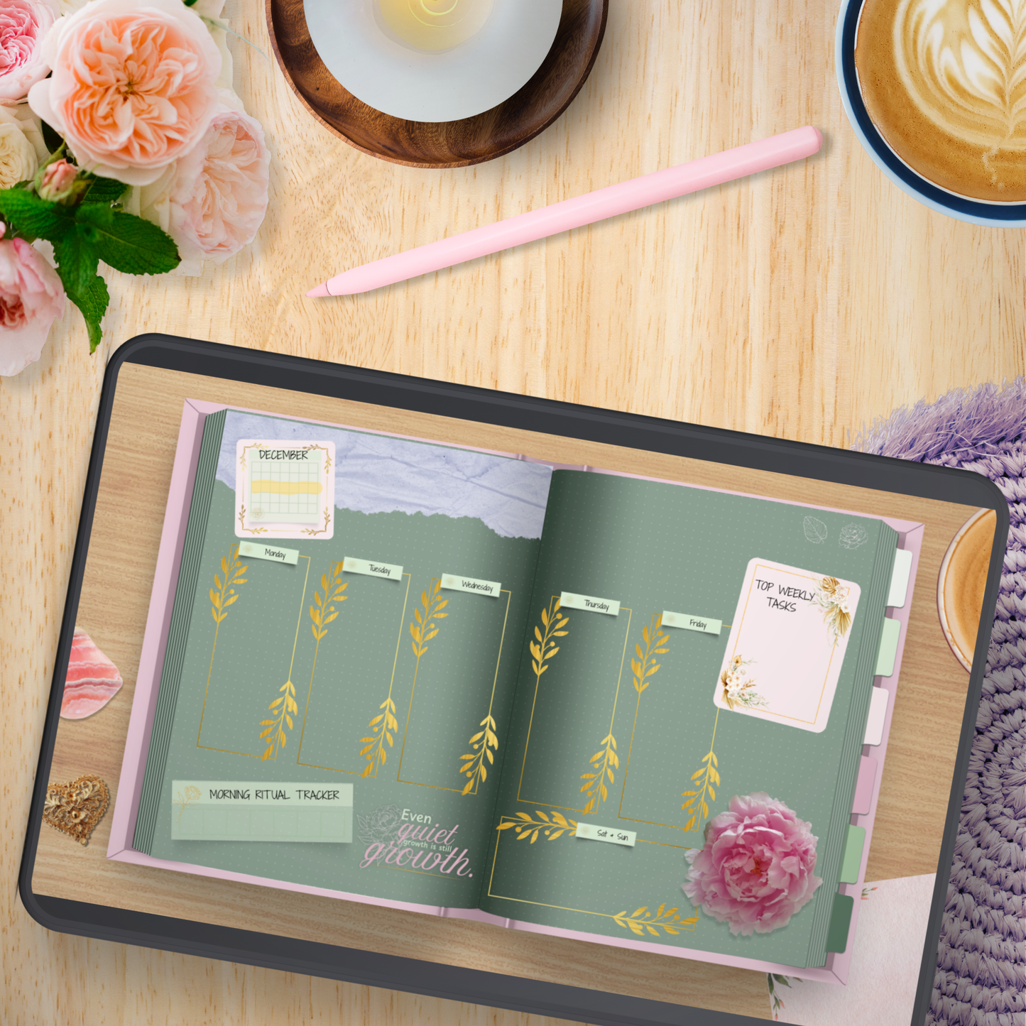 Gratitude Grove Petite Ritual Digital Journal | Hyperlinked Digital Gratitude Journal