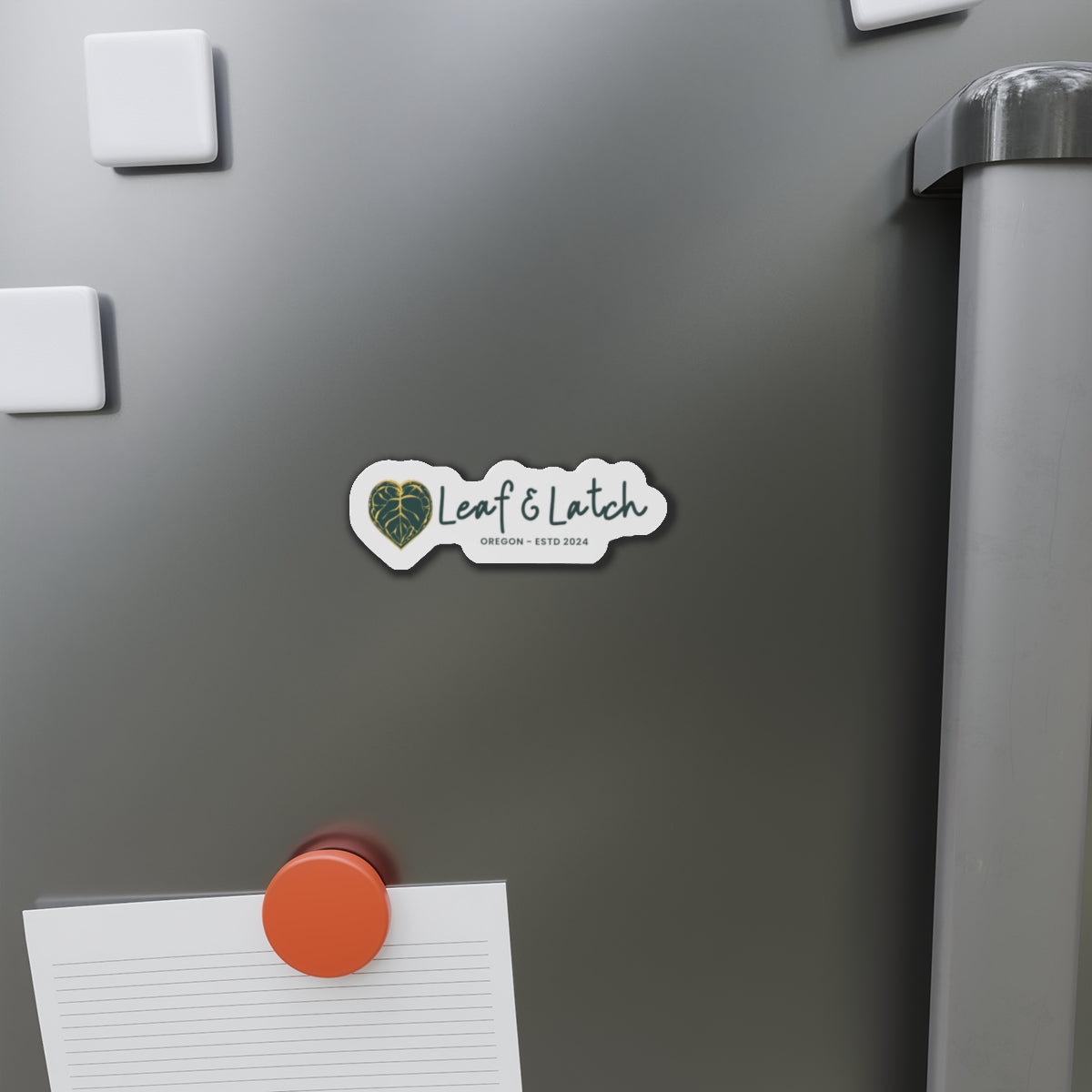 Leaf & Latch Brand Crest Die-Cut Magnet - Oregon ESTD 2024 - Stick This Sticker Co LLC