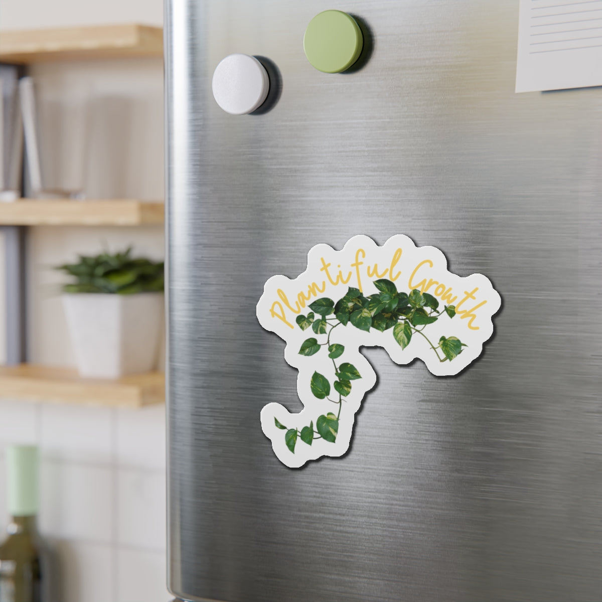 Plantiful Growth – Pothos Edition Die-Cut Magnets - Inspirational Home Decor for Plant Lovers - Stick This Sticker Co LLC
