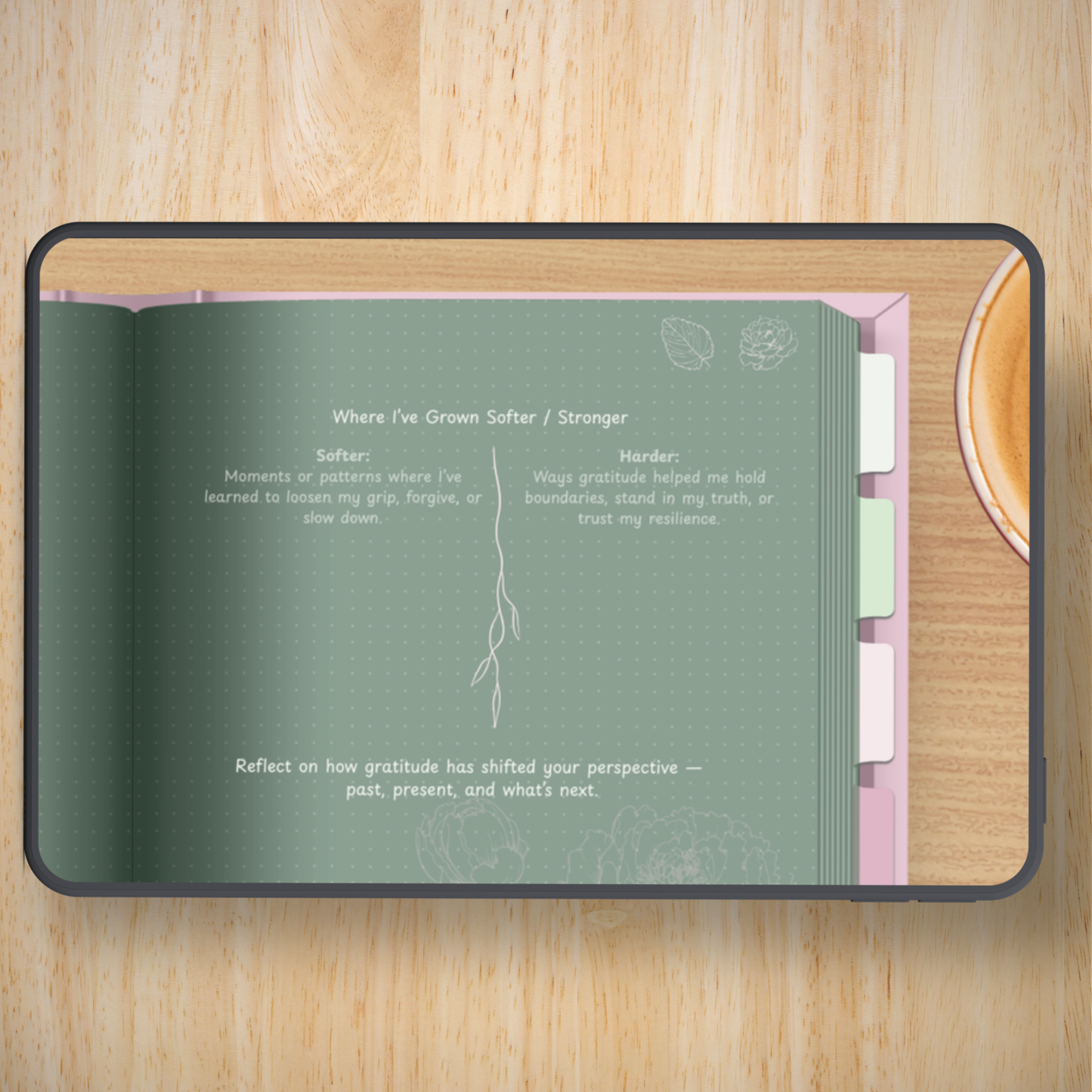 Gratitude Grove Petite Ritual Digital Journal | Hyperlinked Digital Gratitude Journal