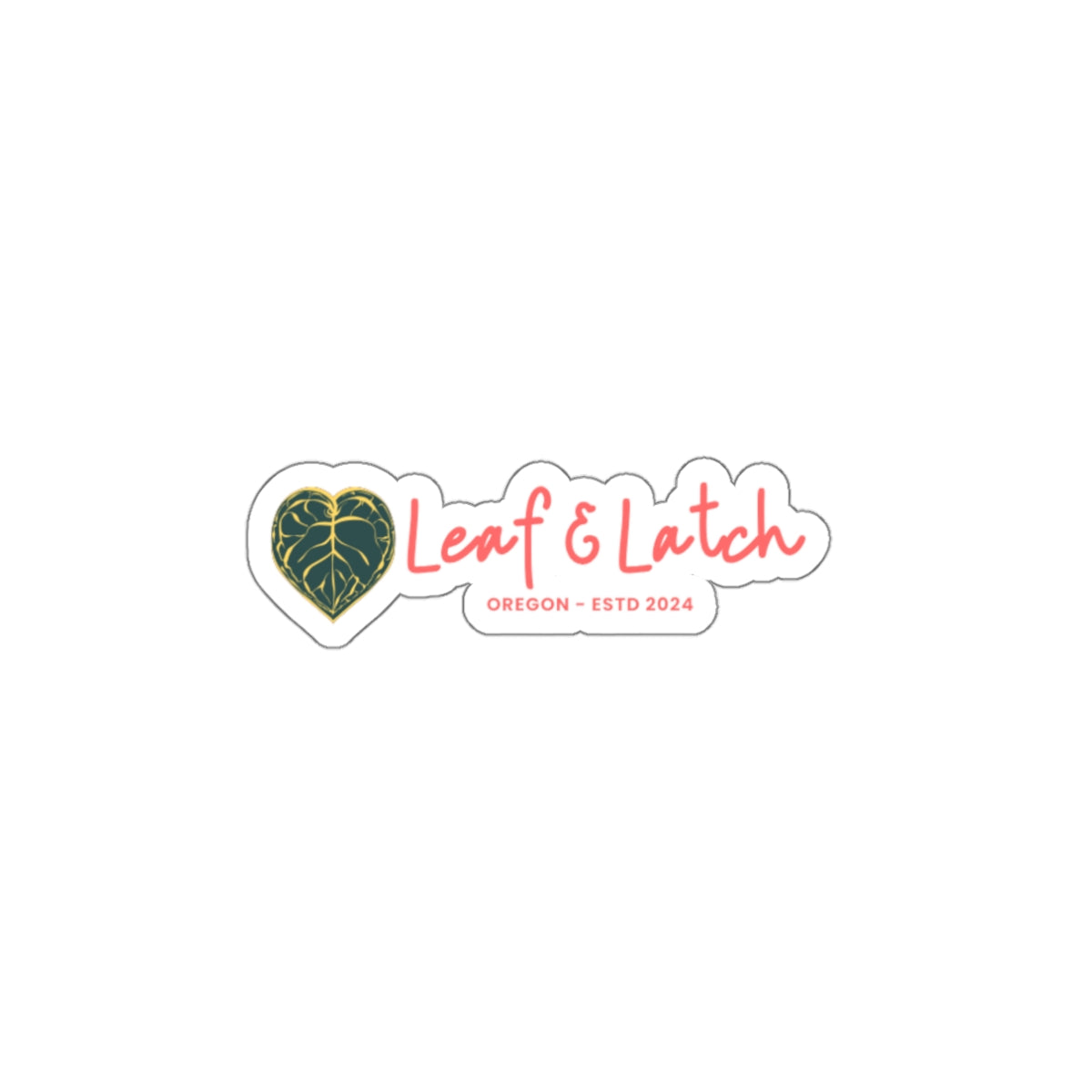 Leaf & Latch Luxe Edition Die-Cut Stickers - Heart & Leaf Design for Nature Lovers - Stick This Sticker Co LLC