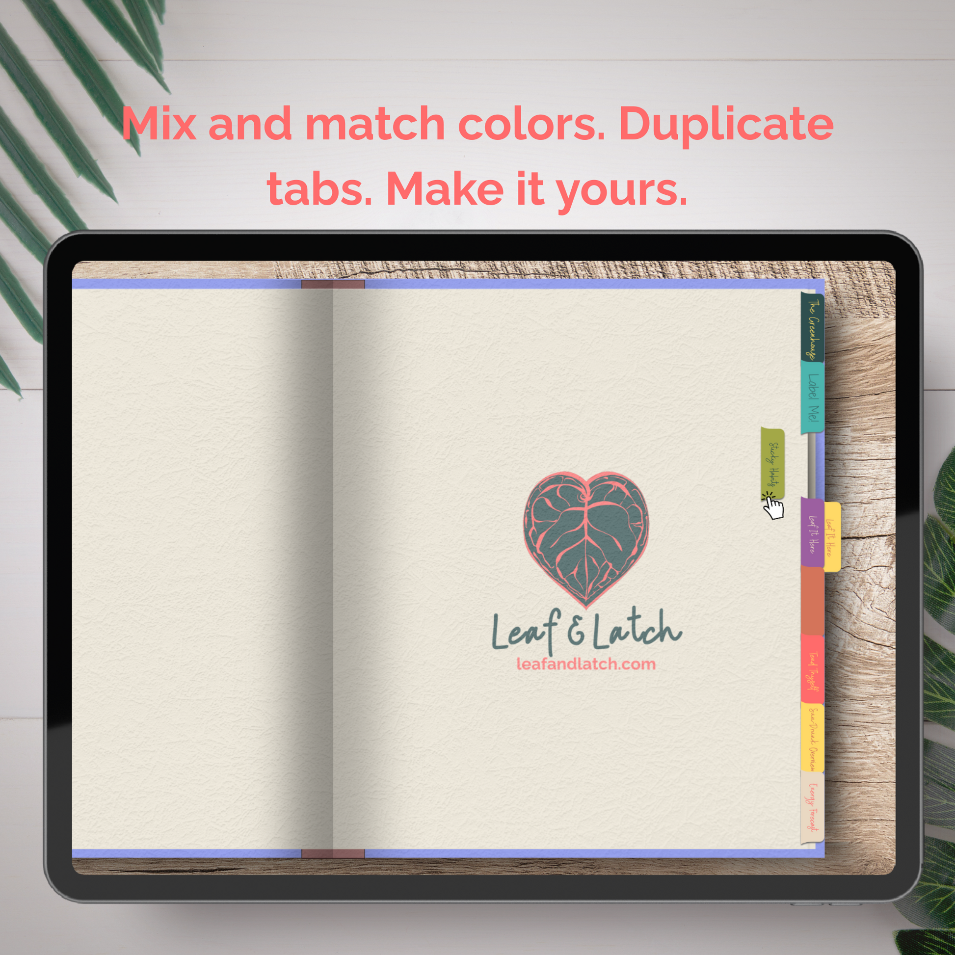 Tend & Tab Digital Planner Tabs – 152 PNG Stickers | 8 Botanical Color Sets | Compatible with GoodNotes, Notability, Zinnia - Stick This Sticker Co LLC
