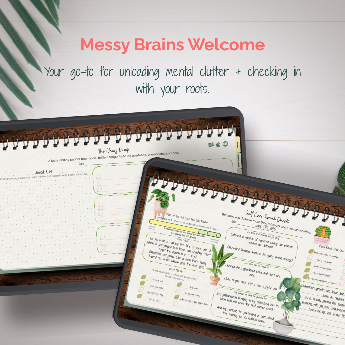 From Chaos to Canopy – 3-Month Undated Digital Planner (Hyperlinked, Plant-Inspired Layout) - Stick This Sticker Co LLC