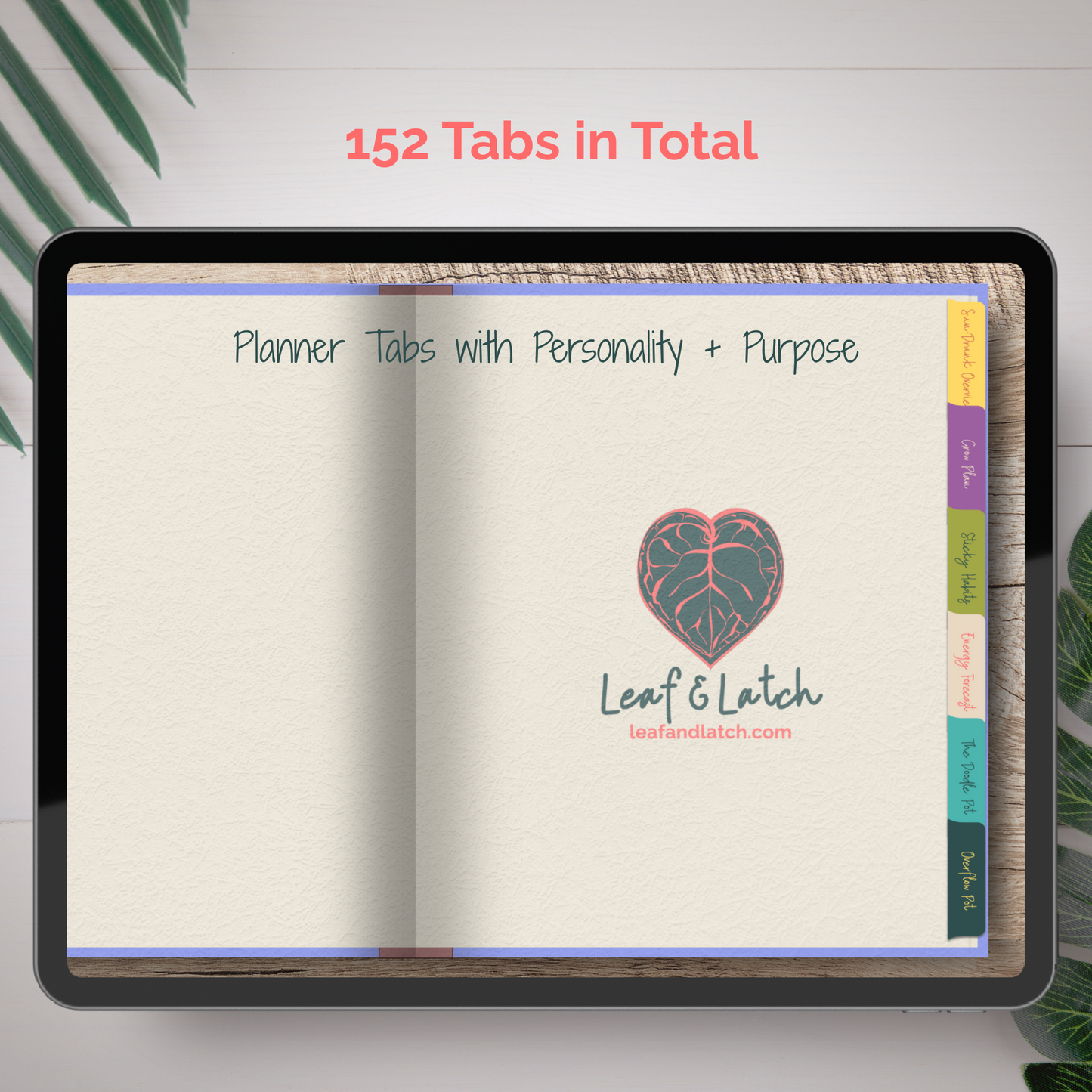 Tend & Tab Digital Planner Tabs – 152 PNG Stickers | 8 Botanical Color Sets | Compatible with GoodNotes, Notability, Zinnia - Stick This Sticker Co LLC