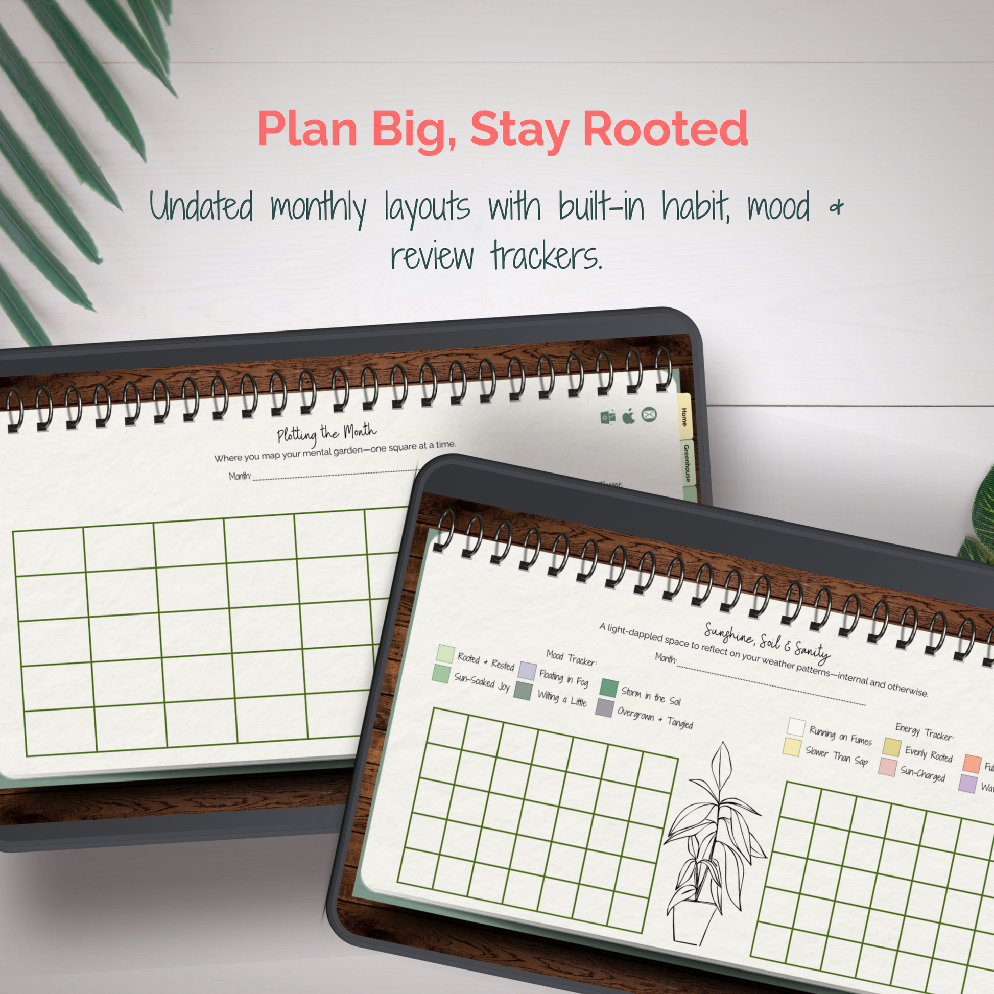 From Chaos to Canopy – 3-Month Undated Digital Planner (Hyperlinked, Plant-Inspired Layout) - Stick This Sticker Co LLC