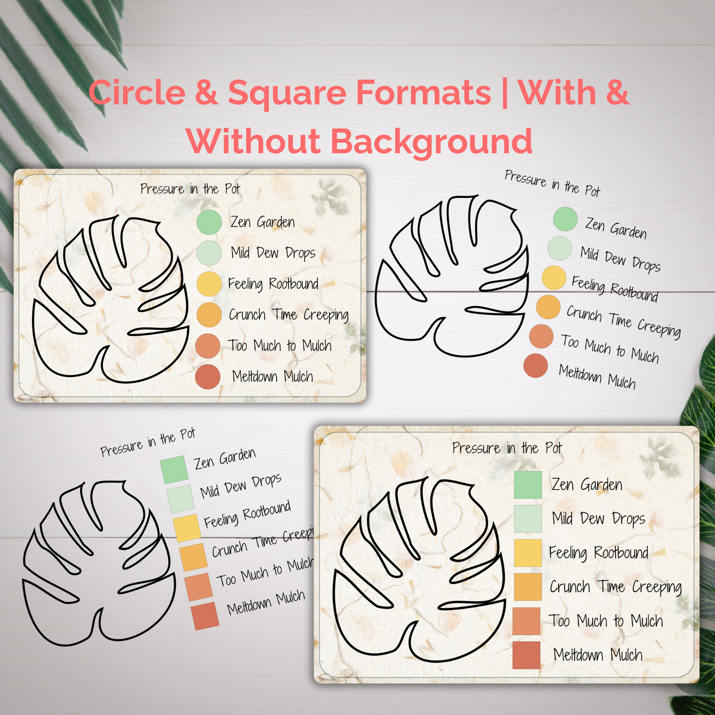 Moodvine Wellness Tracker Pack | 64 Planty PNG Stickers for Mood, Energy, Stress & Cycle Tracking - Stick This Sticker Co LLC