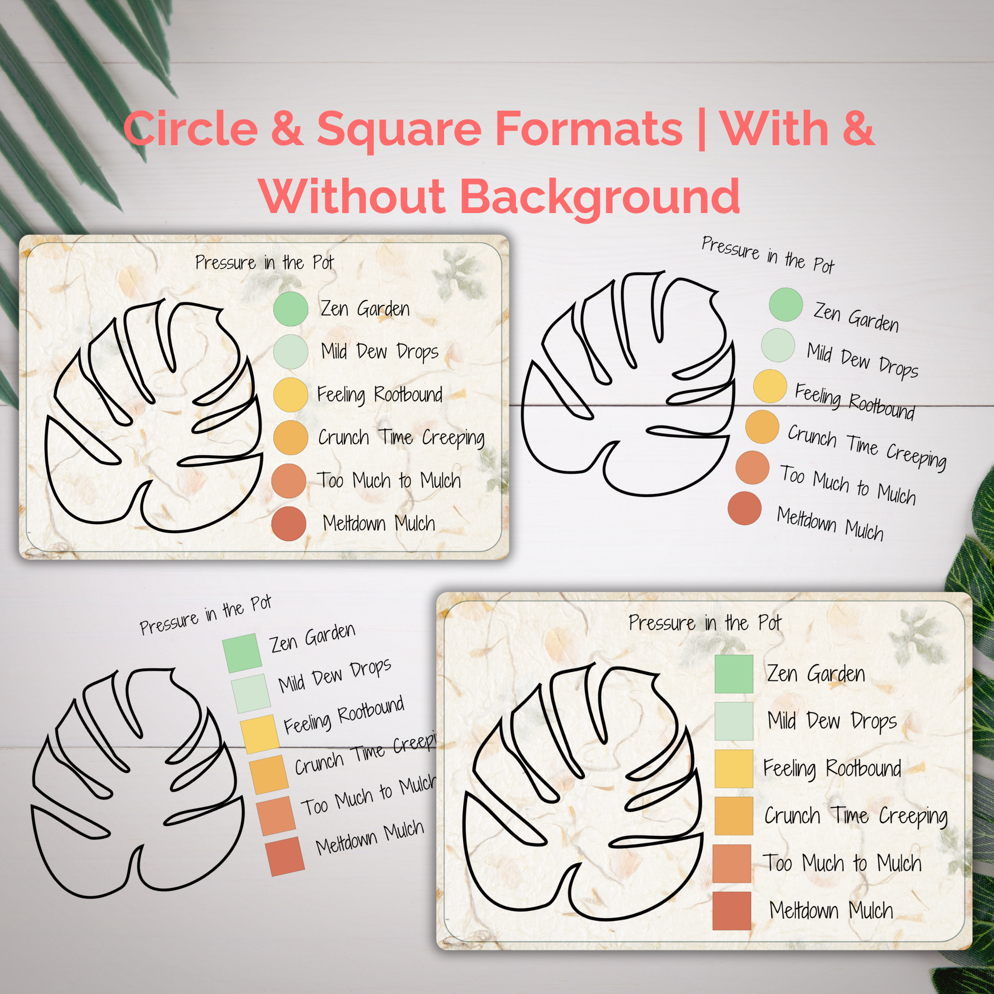 Moodvine Wellness Tracker Pack | 64 Planty PNG Stickers for Mood, Energy, Stress & Cycle Tracking - Stick This Sticker Co LLC